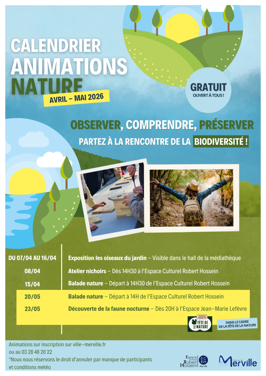 Animations nature à Merville : avril–mai 2026 – Ville de Merville (59660)